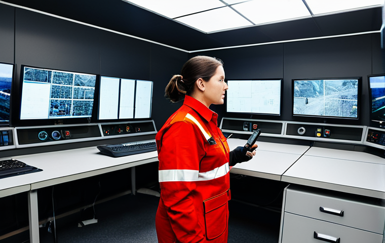 A professional, diverse team of male and female fire safety technicians in clean, modern uniforms, meticulously monitoring digital displays showing drone footage and thermal camera data in a high-tech fire safety control room. The scene emphasizes their collaborative problem-solving and expertise with advanced detection systems. The environment is clean and well-lit, representing a safe and efficient operation. Fully clothed, appropriate attire, modest, safe for work, perfect anatomy, correct proportions, natural pose, well-formed hands, proper finger count, natural body proportions, professional photography, high quality, appropriate content.