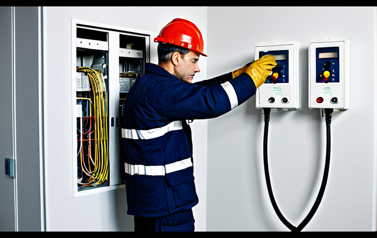 Building Inspection**
"A fire safety expert in appropriate attire inspecting a building's electrical system, looking for hazards, professional, fully clothed, safe for work, appropriate content, perfect anatomy, correct proportions, well-formed hands, natural pose, modern building interior, bright lighting, family-friendly, modest clothing."
**