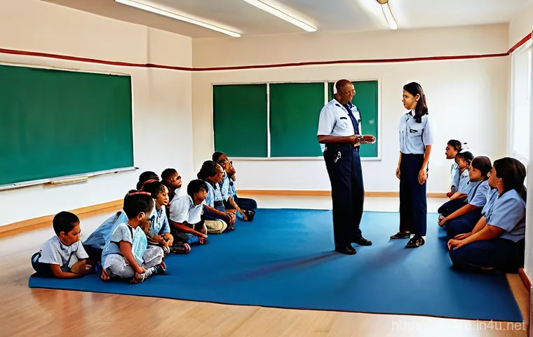 화재안전관리 실무와 관련된 주요 법령 요약 - **Prompt:** "A dynamic scene depicting kitchen fire safety and an evacuation drill. In a contemporar...