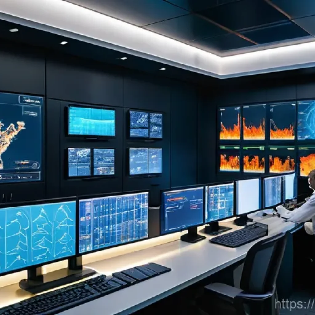 화재안전관리기술자의 직무 효율성을 높이는 방법 - **Prompt 1: Advanced Fire Safety Control Room**
An ultra-modern, dimly lit control room. In the ...