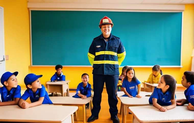 화재안전관리기술자의 직무 효율성을 높이는 방법 - **Prompt 2: Robotic and Drone Assisted Firefighting**
    A dynamic scene depicting a multi-story bu...